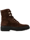Tod's Lace-up Ankle Boots In Brown
