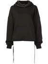 AMIRI AMIRI OVERSIZED LACE-UP SIDE HOODIE - 黑色