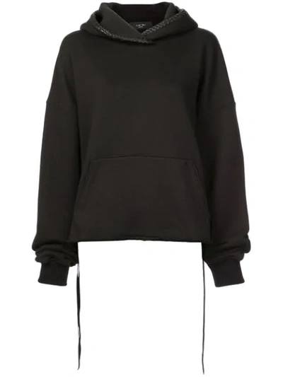 Amiri Oversized Lace-up Side Hoodie - 黑色 In Black