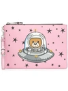 MOSCHINO MOSCHINO TEDDY BEAR PRINT CLUTCH - PINK