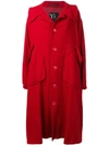 Y's Red Wool Coat In Red