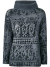 AVANT TOI AVANT TOI JACQUARD ROLL-NECK SWEATER - 蓝色