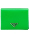 PRADA PRADA LOGO WALLET - GREEN