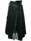 SACAI ASYMMETRIC MIDI SKIRT