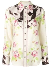 DSQUARED2 FLORAL AND COW PRINT BIB SHIRT