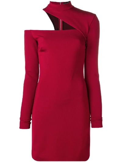 David Koma Shoulder Cut-out Detail Dress - 红色 In Red