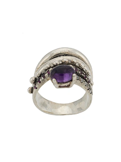 Angostura Stone Band Ring In Silver