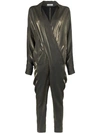 POIRET METALLIC DRAPED JUMPSUIT