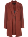 Rag & Bone Kaye Wool Single-button Coat With Vest In Rust