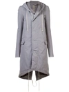 RICK OWENS DRKSHDW RICK OWENS DRKSHDW HOODED PARKA - 灰色