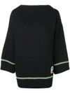 PRADA PRADA OVERSIZED KNITTED SWEATER - BLACK