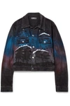 AMIRI PRINTED DISTRESSED DENIM JACKET