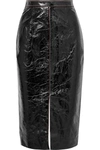 ROLAND MOURET BIRCH CRINKLED PATENT-LEATHER AND JERSEY SKIRT