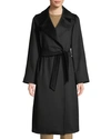 Max Mara Manuela Icon Camel Hair Belted Wrap Coat In Black