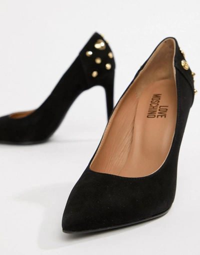 Love Moschino Pointed Heeled Shoes-black
