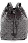 BRUNELLO CUCINELLI WOMAN QUILTED VELVET BACKPACK ANTHRACITE,AU 4146401443625417