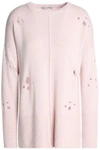 AUTUMN CASHMERE WOMAN DISTRESSED KNITTED SWEATER BABY PINK,GB 3616377385197260