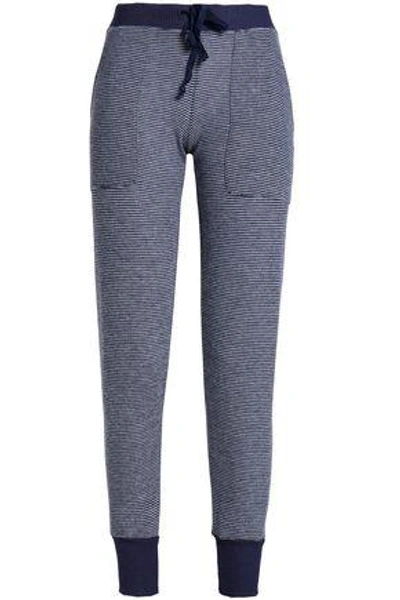 Joie Woman Striped Jersey Track Trousers Navy