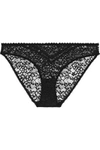 STELLA MCCARTNEY STELLA MCCARTNEY WOMAN LOTTIE LUSTING LACE LOW-RISE BRIEFS BLACK,3074457345619489663