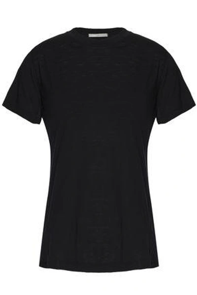 Vince Woman Slub Pima Cotton-jersey T-shirt Black
