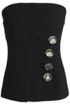CHRISTOPHER ESBER WOMAN BUTTON-DETAILED CREPE BUSTIER TOP BLACK,GB 4146401444414783