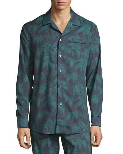 Desmond & Dempsey Men's Byron Palm Leaf-print Lounge Shirt In Multi Pattern