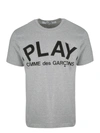 Comme Des Garçons Play Comme Des Garcons Play T Shirt With Play Print In Grey 1