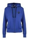 Comme Des Garçons Play Heart Logo-patch Track Jacket In Navy 2