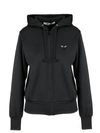 Comme Des Garçons Play Big Heart Full Zip Hoodie In Black 1