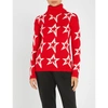 Perfect Moment Stardust Star-intarsia Roll-neck Wool Sweater In Red/snow White Star