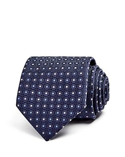 Eton Medallion Grid Classic Tie In Navy