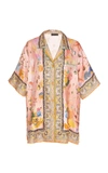 ETRO BUTTON-FRONT SATIN SHORT-SLEEVE SHIRT,149784627MO