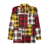 PALM ANGELS TARTAN PANELLED WOOL-BLEND SHIRT