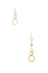 REBECCA MINKOFF MISMATCHED TWISTED LINKS EARRINGS