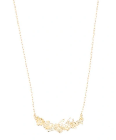 Alex Monroe Gold In-line Floral Curve Necklace