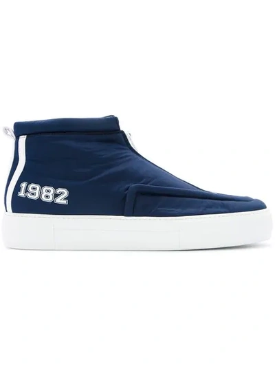 Joshua Sanders High Top Sneakers W/zip In Navy