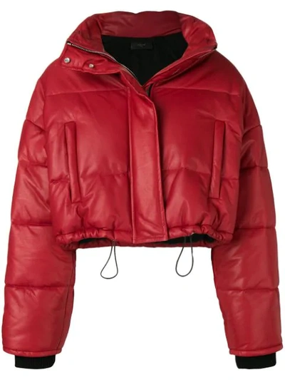 Amiri Cropped Puffer Jacket In Red