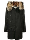 SAINT LAURENT FUR TRIMMED HOODED PARKA