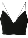 ALEX PERRY ALEX PERRY V-NECK CROPPED TOP - BLACK