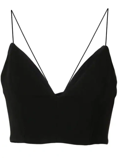 Alex Perry V-neck Cropped Top - 黑色 In Black