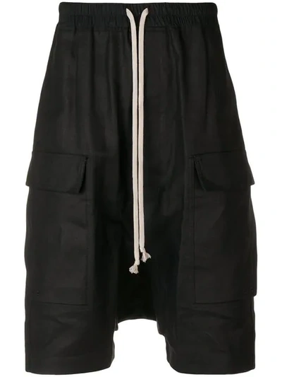 Rick Owens Drop-crotch Cropped Trousers - 黑色 In Black
