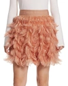 ALICE AND OLIVIA CINA FEATHER PARTY SKIRT,400974617950