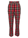 MSGM MSGM CHECKED KICK FLARE TROUSERS,10730755