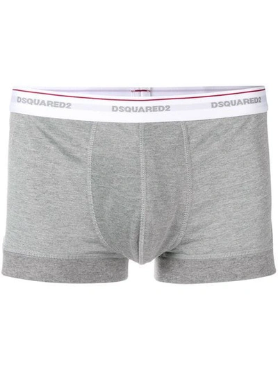 Dsquared2 Logo腰饰四角短裤 - 灰色 In Grey