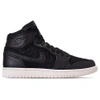 NIKE WOMEN'S AIR JORDAN 1 RETRO HIGH PREMIUM CASUAL SHOES, BLACK,2409342