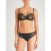 SIMONE PERELE SIMONE PERELE WOMENS BLACK WISH STRETCH-TULLE AND LACE UNDERWIRED HALF-CUP BRA,77787897