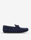 TOD'S TODS MENS NAVY GOMMINO HEAVEN SUEDE DRIVING SHOES,45685217