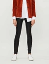 Paige Hoxton Skinny High-rise Leather Jeans In Black