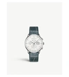 JUNGHANS 027/4729.00 MEISTER CHRONOSCOPE TERRASSENBAU STAINLESS STEEL AND LEATHER STRAP WATCH,757-10001-027472901