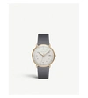 JUNGHANS 027/7806.00 MAX BILL AUTOMATIC GOLD-PLATED AND LEATHER STRAP WATCH,97229803